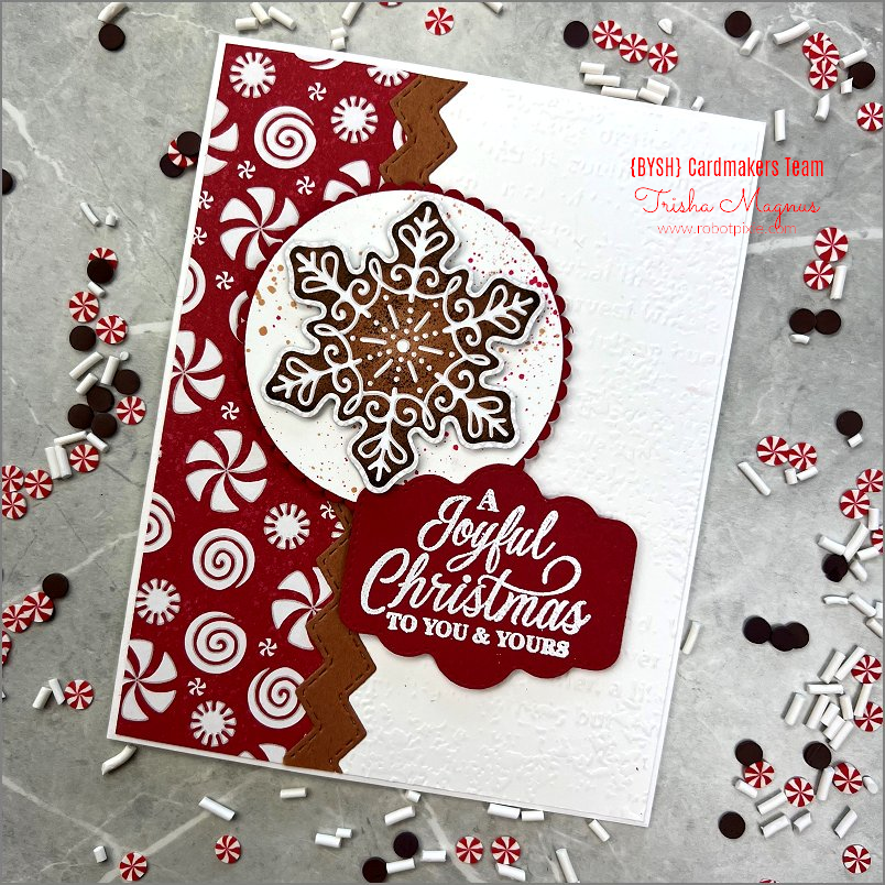 Stampin' Up Gingerbread & Peppermint card by Trisha Magnus